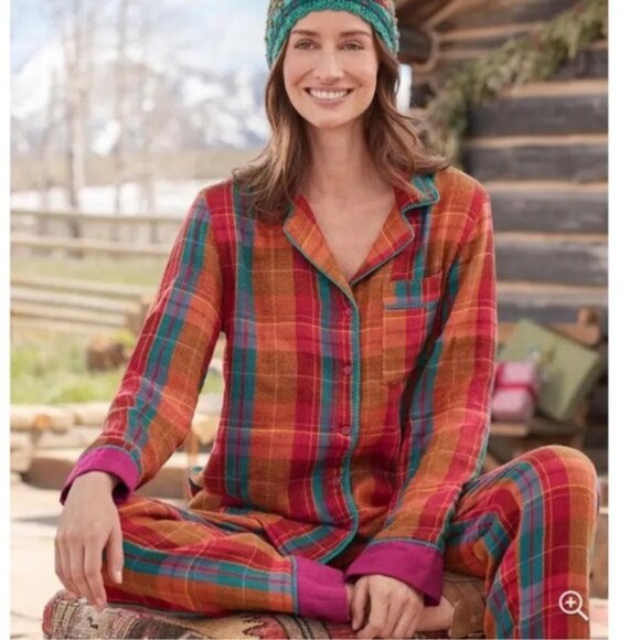 Sundance pajama Set blue Toboggan Trails - Medium - $156 - Picture 2 of 10